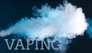 cloud of vape smoke with the word VAPING